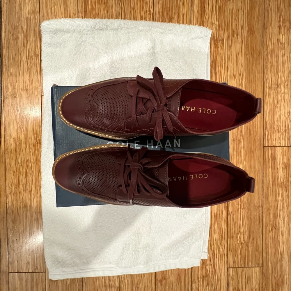 Cole Haan Women’s Burgundy Leather Oxfords
